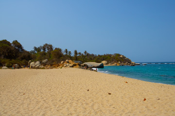 beautiful tropical beach in the caribbean