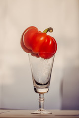 red pepper on the glass