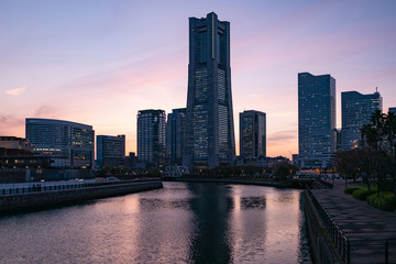 Naklejka premium Minato Mirai, miasto Jokohama, Prefektura Kanagawa