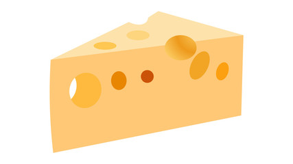 Cheese isolated on white vector illustration
