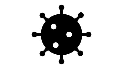 Black virus icon isolated on white vector illustration