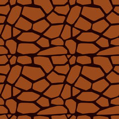 Brown Giraffe skin seamless pattern. Vector animal giraffe texture background.