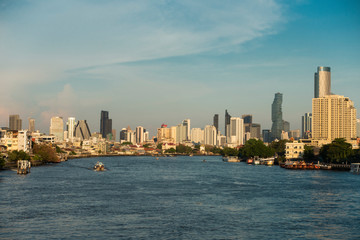 Bangkok, Thailand cityscape on the river