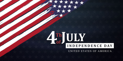 4th of july independence day background, united states flag, posters, modern design vector illustration - obrazy, fototapety, plakaty