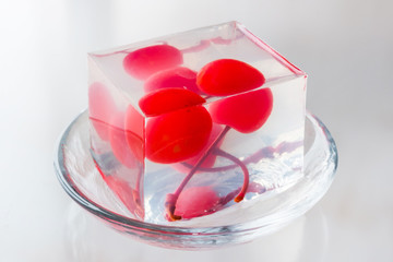 フルーツゼリー　Colorful sweet delicious fruit jelly