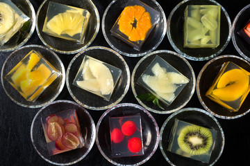 フルーツゼリー　Colorful sweet delicious fruit jelly