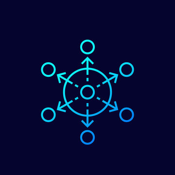 Decentralization Icon, Vector