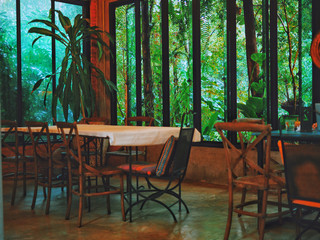 Coffee room in park.