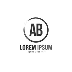 AB Letter Logo Design. Creative Modern AB Letters Icon Illustration
