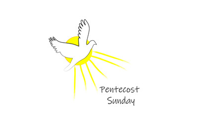 Pentecost Sunday card design, typography for print or use as poster, flyer or T shirt