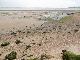 Beautiful harbour landscape scene outside summer bar coast