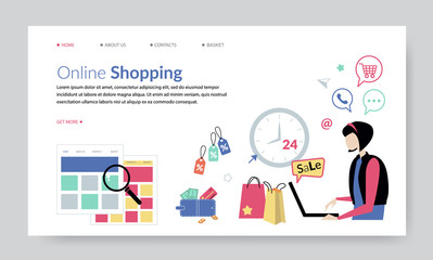 Online Shopping, creative website template