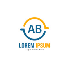 AB Letter Logo Design. Creative Modern AB Letters Icon Illustration