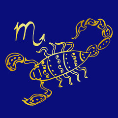 illustration - a beautiful image with the sign of the zodiac - Scorpio.