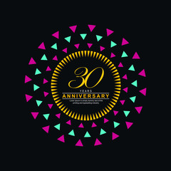 Naklejka premium 30 Year Anniversary Vector Template Design Illustration