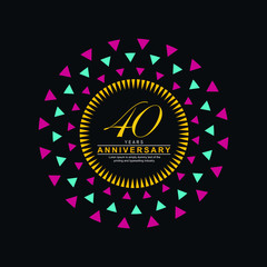 40 Year Anniversary Vector Template Design Illustration