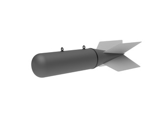Aerial Bomb on white background. 3d illustration
