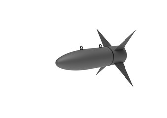 Aerial Bomb on white background. 3d illustration