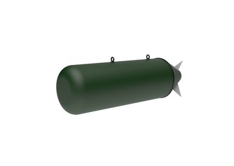 Aerial Bomb on white background. 3d illustration