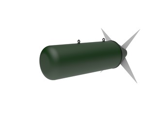 Aerial Bomb on white background. 3d illustration