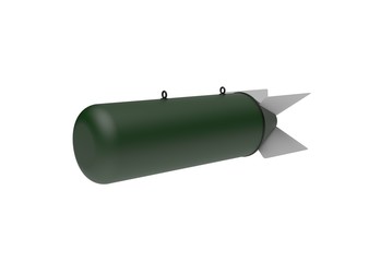 Aerial Bomb on white background. 3d illustration