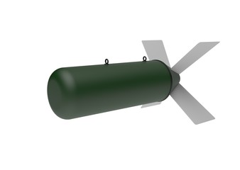 Aerial Bomb on white background. 3d illustration