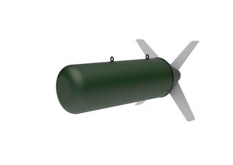 Aerial Bomb on white background. 3d illustration