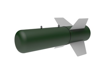 Aerial Bomb on white background. 3d illustration