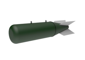 Aerial Bomb on white background. 3d illustration