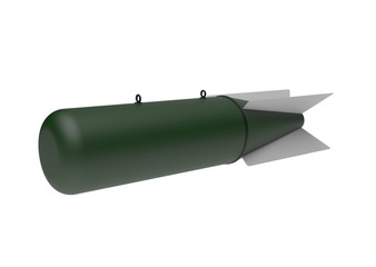 Aerial Bomb on white background. 3d illustration