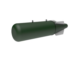 Aerial Bomb on white background. 3d illustration