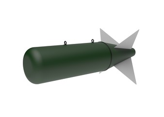 Aerial Bomb on white background. 3d illustration