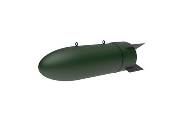 Aerial Bomb on white background. 3d illustration