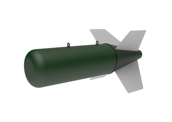 Aerial Bomb on white background. 3d illustration