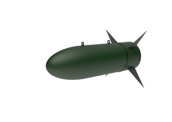 Aerial Bomb on white background. 3d illustration