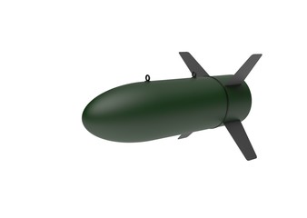 Aerial Bomb on white background. 3d illustration