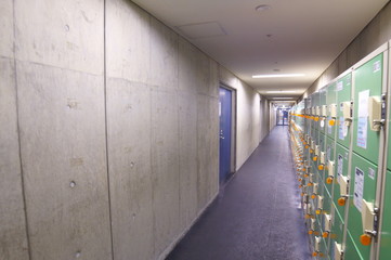Sport facility locker room Corridor