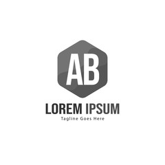 Obraz premium AB Letter Logo Design. Creative Modern AB Letters Icon Illustration