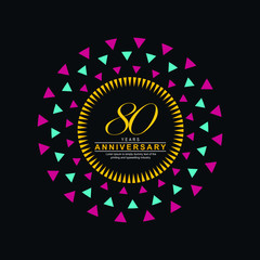 80 Year Anniversary Vector Template Design Illustration