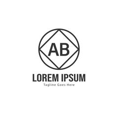 AB Letter Logo Design. Creative Modern AB Letters Icon Illustration