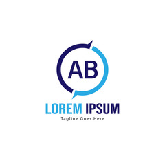 AB Letter Logo Design. Creative Modern AB Letters Icon Illustration
