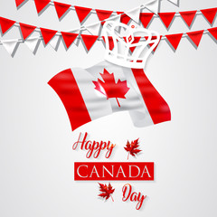 Celebrate banner of the national day of Canada. Happy independence day card of Canada. Happy Canada day greeting card poster.