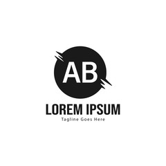 AB Letter Logo Design. Creative Modern AB Letters Icon Illustration