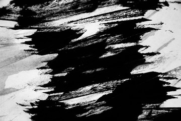 black white paint background texture with grunge brush strokes