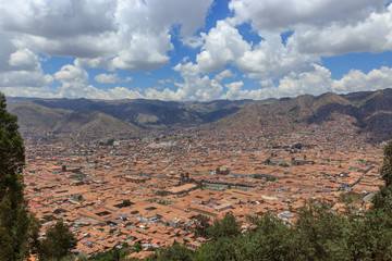 Fototapeta na wymiar panorama over the city of cusco, peru