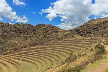 inca ruins in pisac in the sacred valley, peru