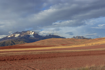 view over the andes in peru