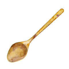 Wooden spoon isolated on white