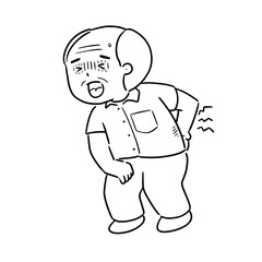 vector of elder man got backache