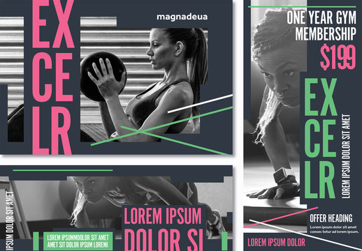 Gym Stationery Set with Red and Green Accents